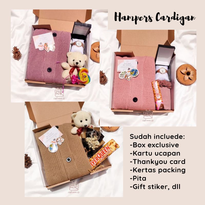 

Hampers cardigan | Kado ulang tahun | hampers wisuda | kado anniversary | Kado cwek