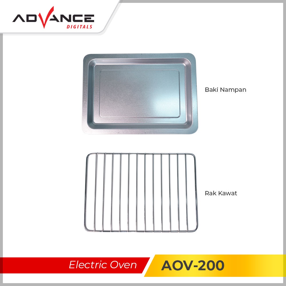 【Garansi 1 Tahun】ADVANCE Electric Oven (Oven Listrik) AOV-200 Kapasitas 12L  Low Watt Baru Garansi Resmi 1 tahun