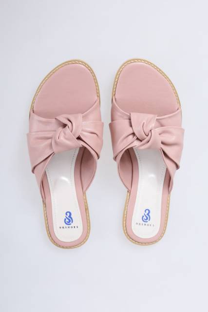 [SIAP KIRIM] BRShoes89 Pink Slip Sandal Flat Wanita