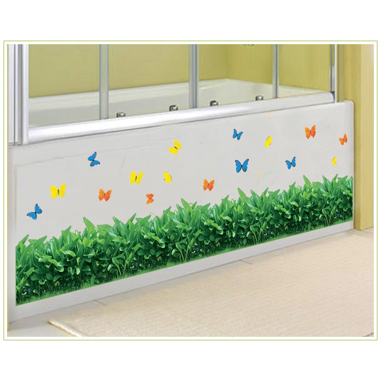 RELIZA WALL STICKER RUMPUT HIJAU GREEN GRASS GARDEN STIKER DINDING AY7185