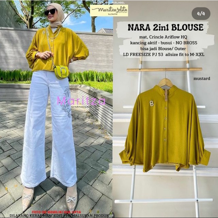 NARA 2 IN 1 BLOUSE/SETELAN WANITA TERBARU KEKINIAN