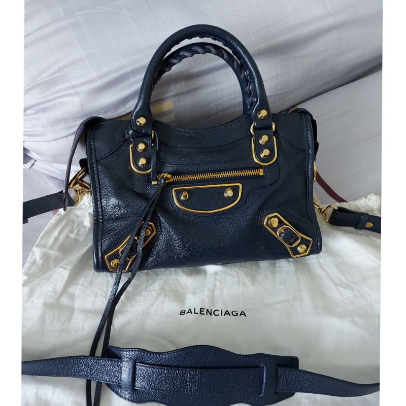 balenciaga mini city edge GHW blue nuit