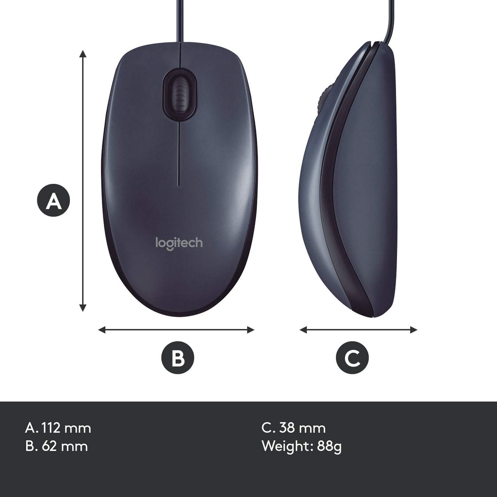 Mouse Logitech Optical B100 / Mouse Kabel Logitech B100