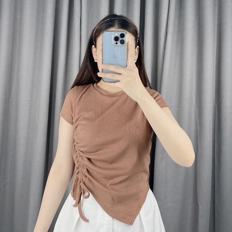 Scrunch rib top | atasan rib kerut