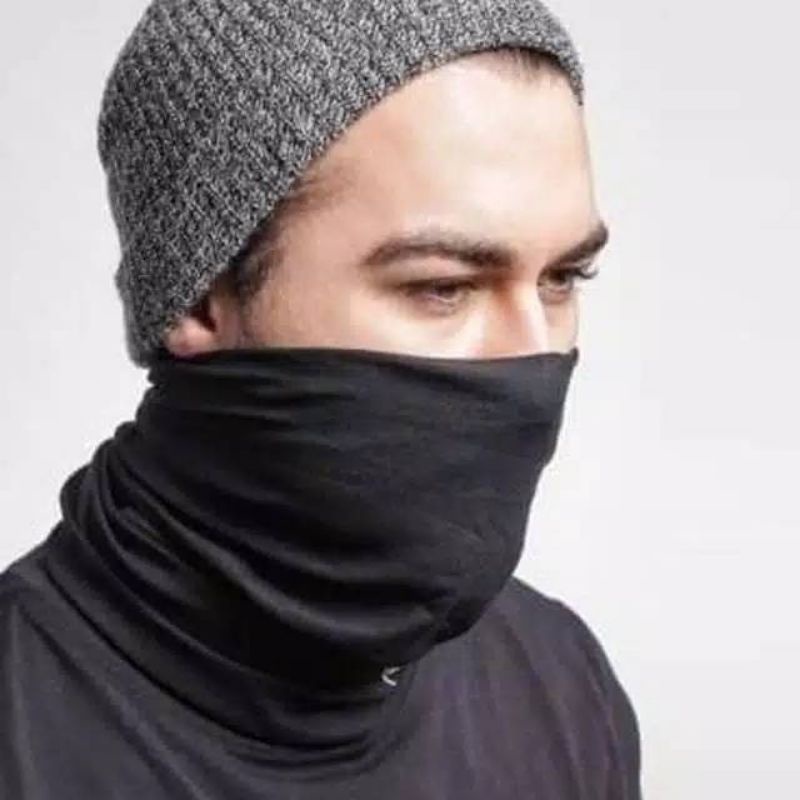 Masker Buff Baf Hitam Bandana Balaclava Slayer Scraf Masker Multifungsi