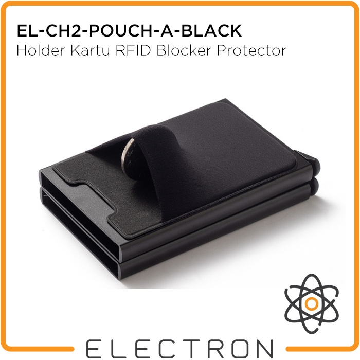 EL-CH2-POUCH-A-BLACK Card Holder Kartu RFID Blocker Protector Smart