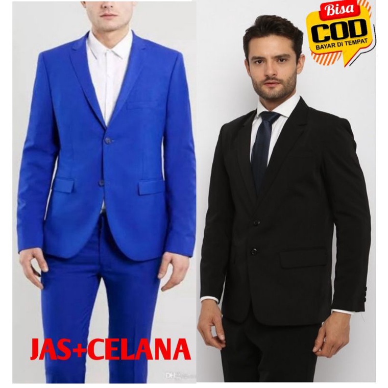 Setelan jas pria hitam / Jas pria biru bca / Jas pria dewasa