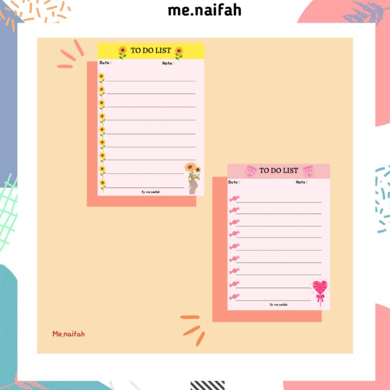 

TO DO LIST PLANNER SUNFLOWER/CANDY BY ME.NAIFAH