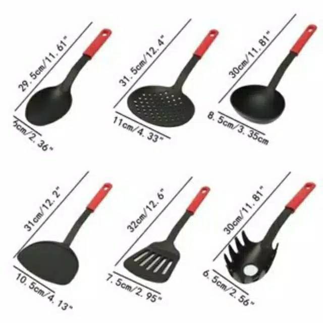 Sodet Set 6 in 1 Anti Panas Spatula Sutil Masak Goreng Alat Dapur SK09