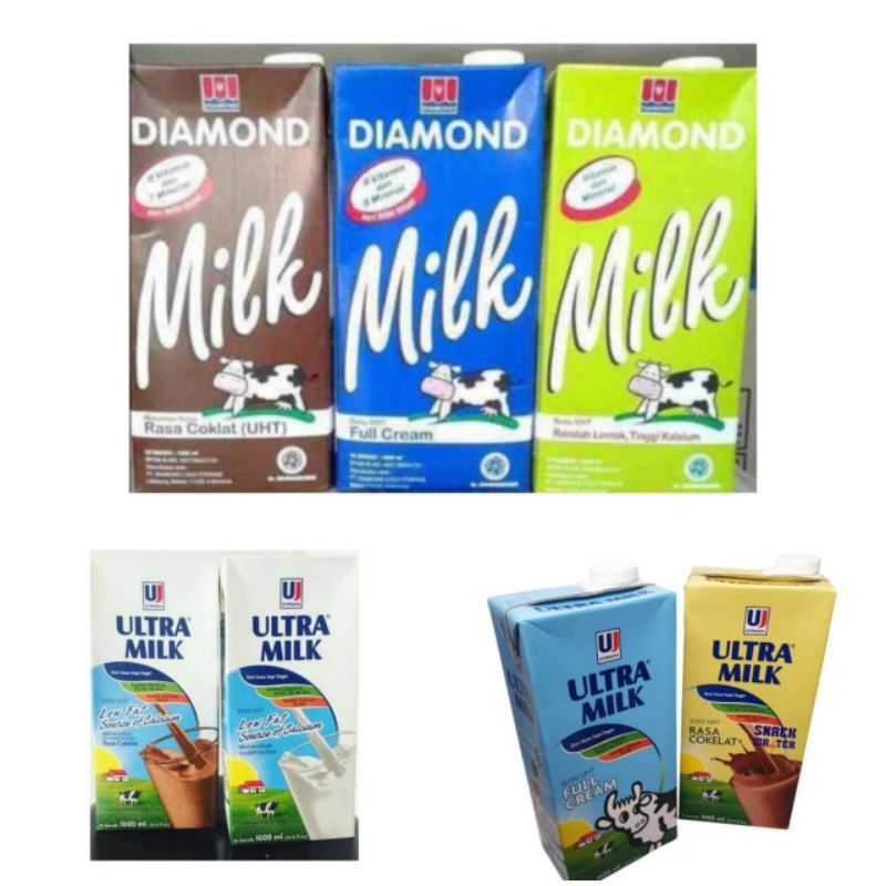 

SUSU ULTRA 1 Lt UHT DIAMOND LOW FAT, FULL CREAM, COKLAT 1 LITER [Nuchan's Mart]