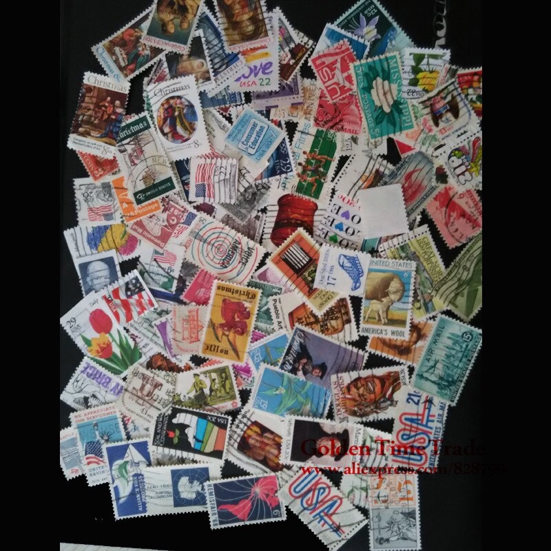 

IMPORT High Value 100 PCS USA No Repeat Postage Stamp Collections With Post Mark Stamps Postal All
