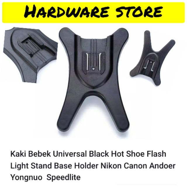 Kaki Bebek Universal Hot Shoe Flash Light Stand Base Holder Nikon Canon Shopee Indonesia