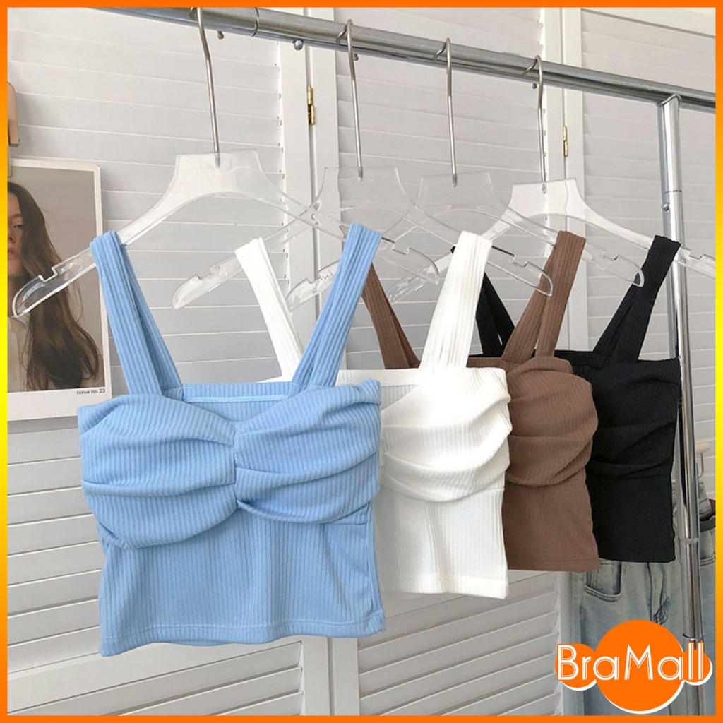 【 Bra Mall 】BM-301 Tanktop Crop Top Rajut Kancing Tidak Aktif Bahan Adem Lembut Melar