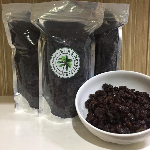 

Dark Raisins Khas Nusantara (Raisin Kismis Hitam) 500 gram Premium Quality USA