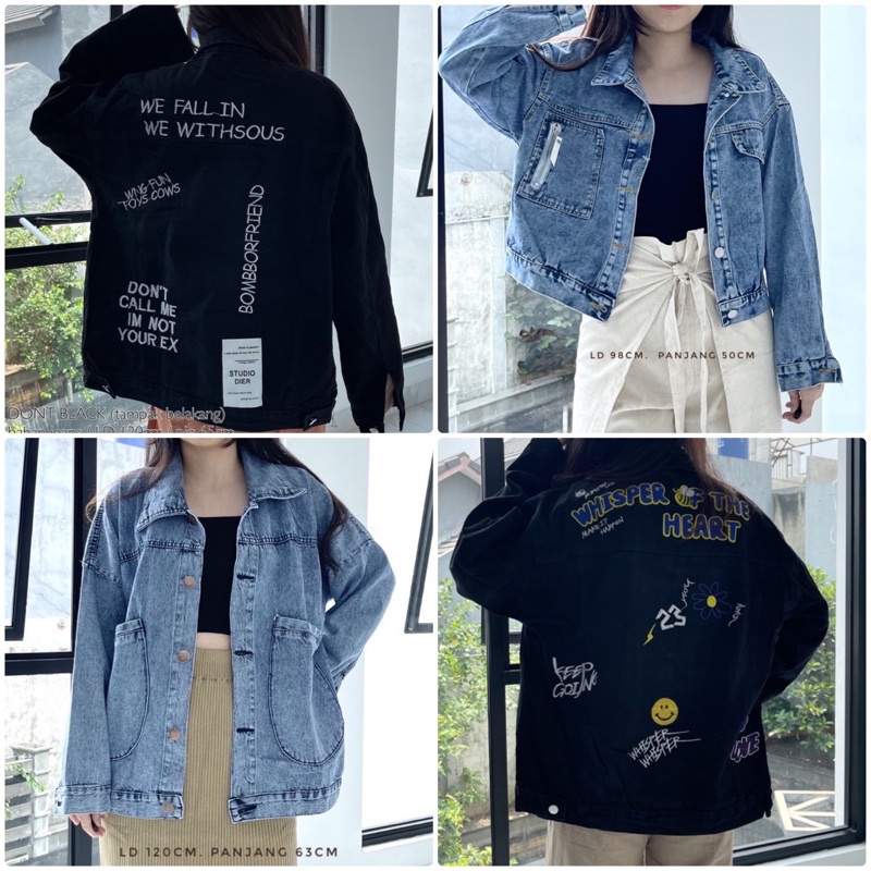 JACKET JEANS DENIM IMPORT POUGE ART STREET OVERSIZE