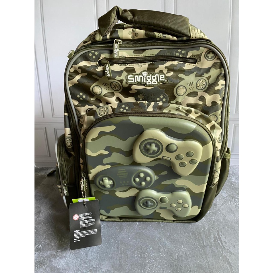SMIGGLE BACKPACK HARDCASE GAME ARMY - TAS RANSEL SMIGGLE