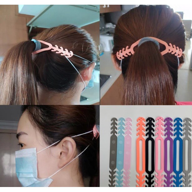 Strap Pengait KARET ELASTIS kat Masker Hijab Ear Loop Mask Tali Penahan Silicone Silikon Silicon