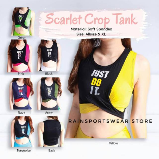 RAINSPORTSWEAR- SCARLET TANK  -BAJU OLAHRAGA WANITA - SENAM AEROBIC ZUMBA YOGA FITNESS BELLYDANCE IM