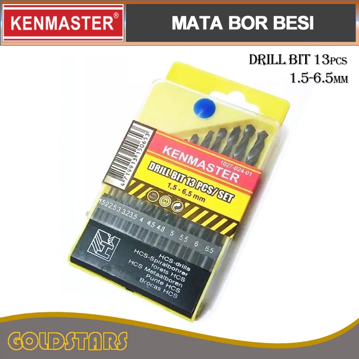 Mata Bor Besi Set 13 pcs Original Kenmaster Drill Bit 1.5-6.5 mm