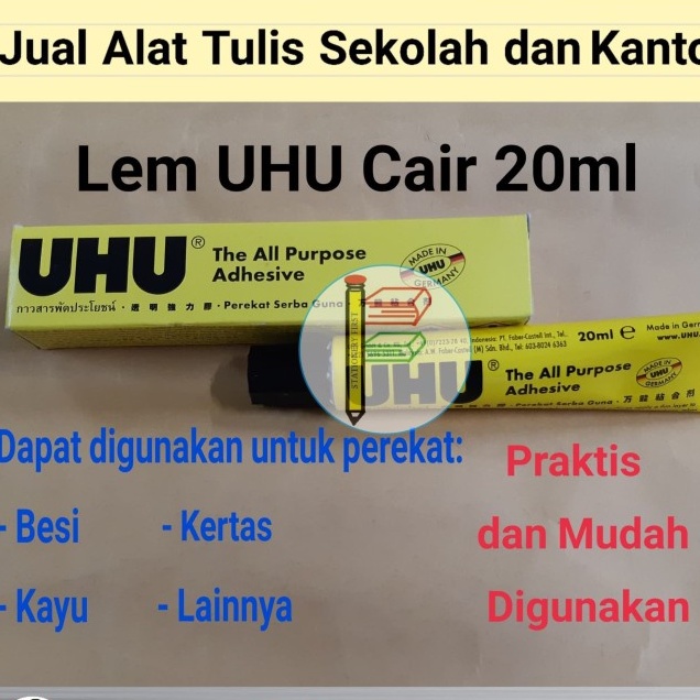 Lem UHU Cair All Purpose Adhesive 20ml Serbaguna Ori