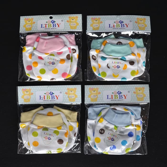 Libby 4 Set Sarung Tangan & Kaos Kaki Rib Bayi/Baby Polkadot (0-3M)