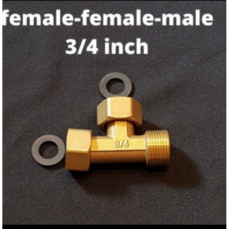 Konektor kuningan Cabang T 3/4inch
