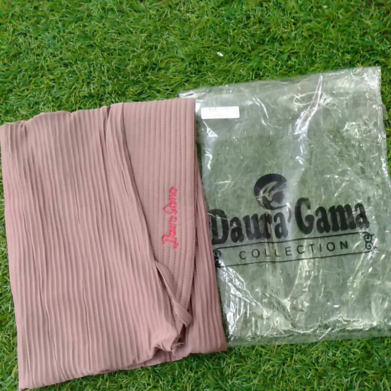 Jilbab Instan Hijab Bergo Jersey Balerina Pad Tali Plisket Lidi FULL ori DauraGama-Mocca