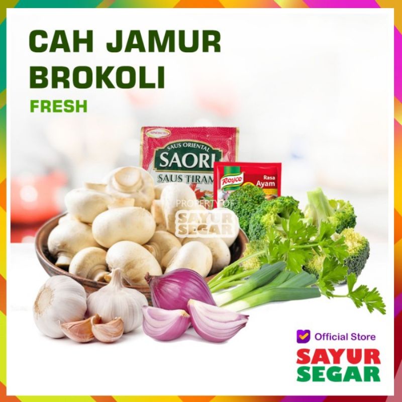 

paket brokoli jamur segar banyak fresh