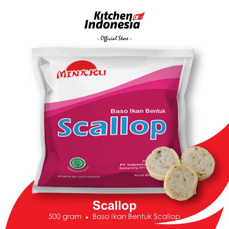 

Minaku Scallop Baso Ikan Bentuk Scallop (500g)