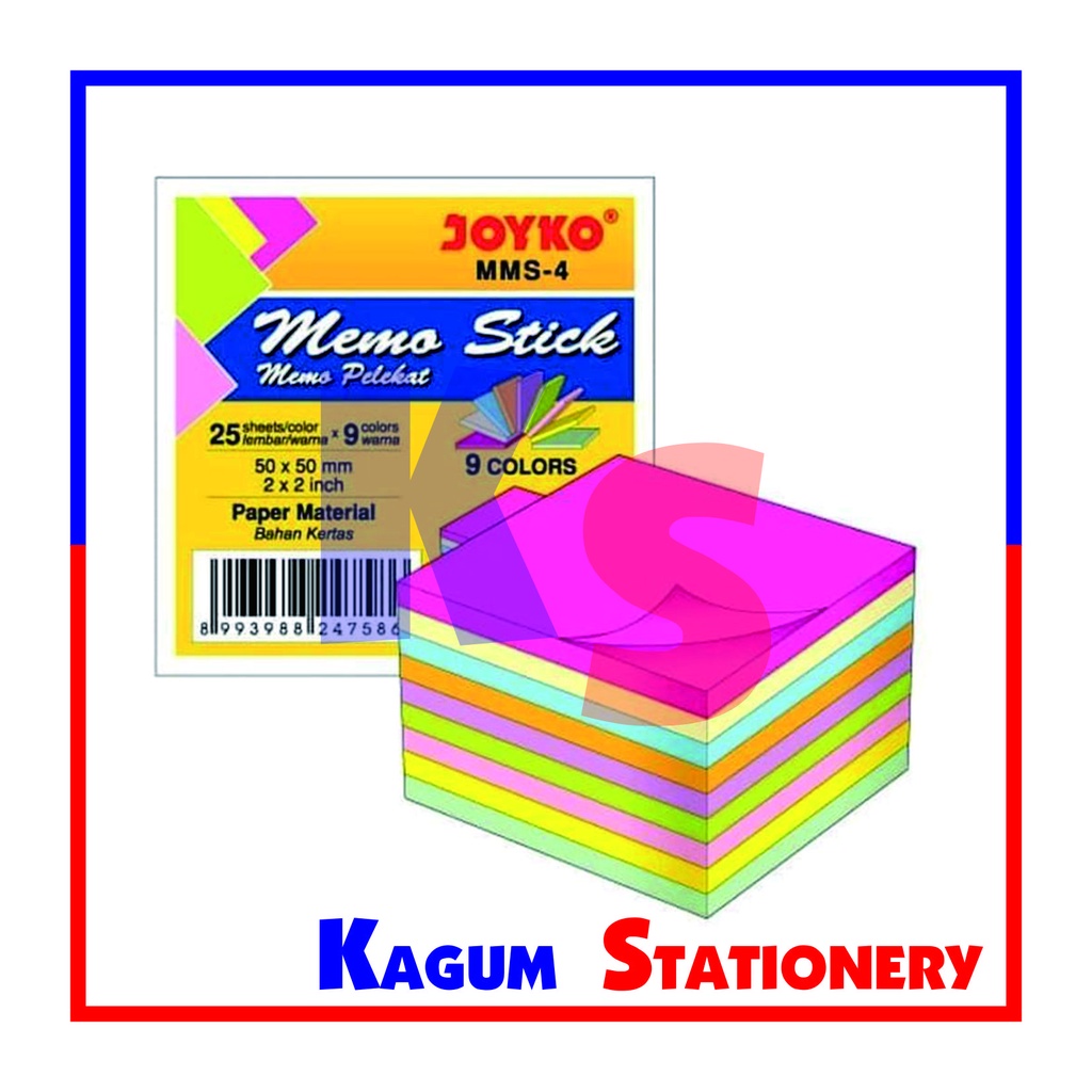 MEMO STICK 9 WARNA 50 X 50 JOYKO / STICKY NOTES / POST IT