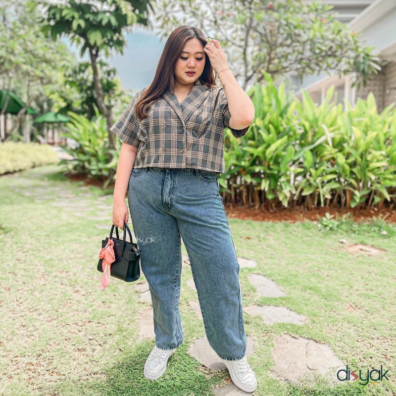 DISYAK - JUMBO  Boyfriend Jeans Non Stretch Blue Snow 522