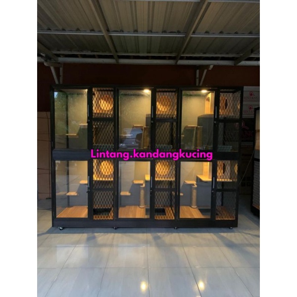 Kandang Kucing Aluminium kandang kucing Minimalis Cat quarium kandang kucing 2 tingkat kandang kucin