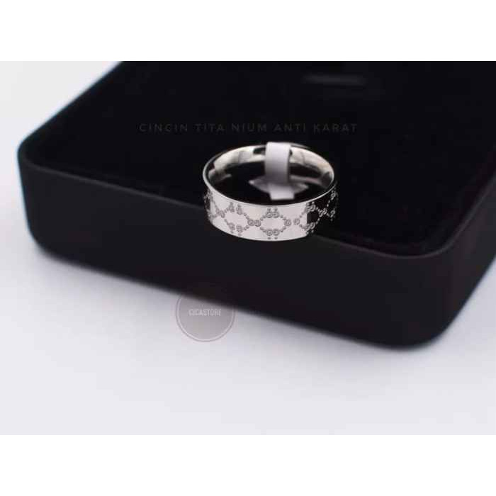 Cincin silver Titanium Pria &amp; Wanita terbaru