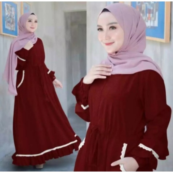 Baju Gamis Wanita Terbaru NIRMALA DRESS - GAMIS MAXY CASUAL DressTerbaru  Simple Trendy Kekinian L-XL-3