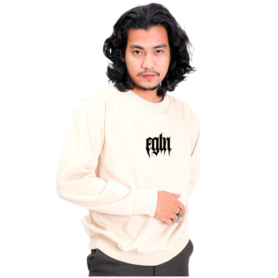 ( COD ) SWEATER PRIA WANITA OVERSIZE CREAM CREWNECK PRIA PREMIUM MOTIF POOLS EIGHTY NINE 1989 TERPOPULER