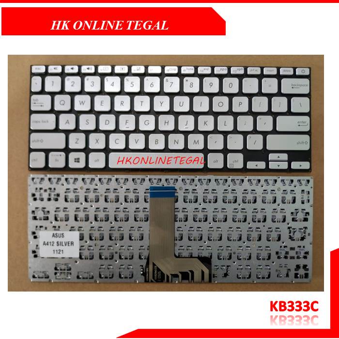 Keyboard Laptop Asus A412F A412 X412 A412DA A412FL A412F Silver No Blacklight