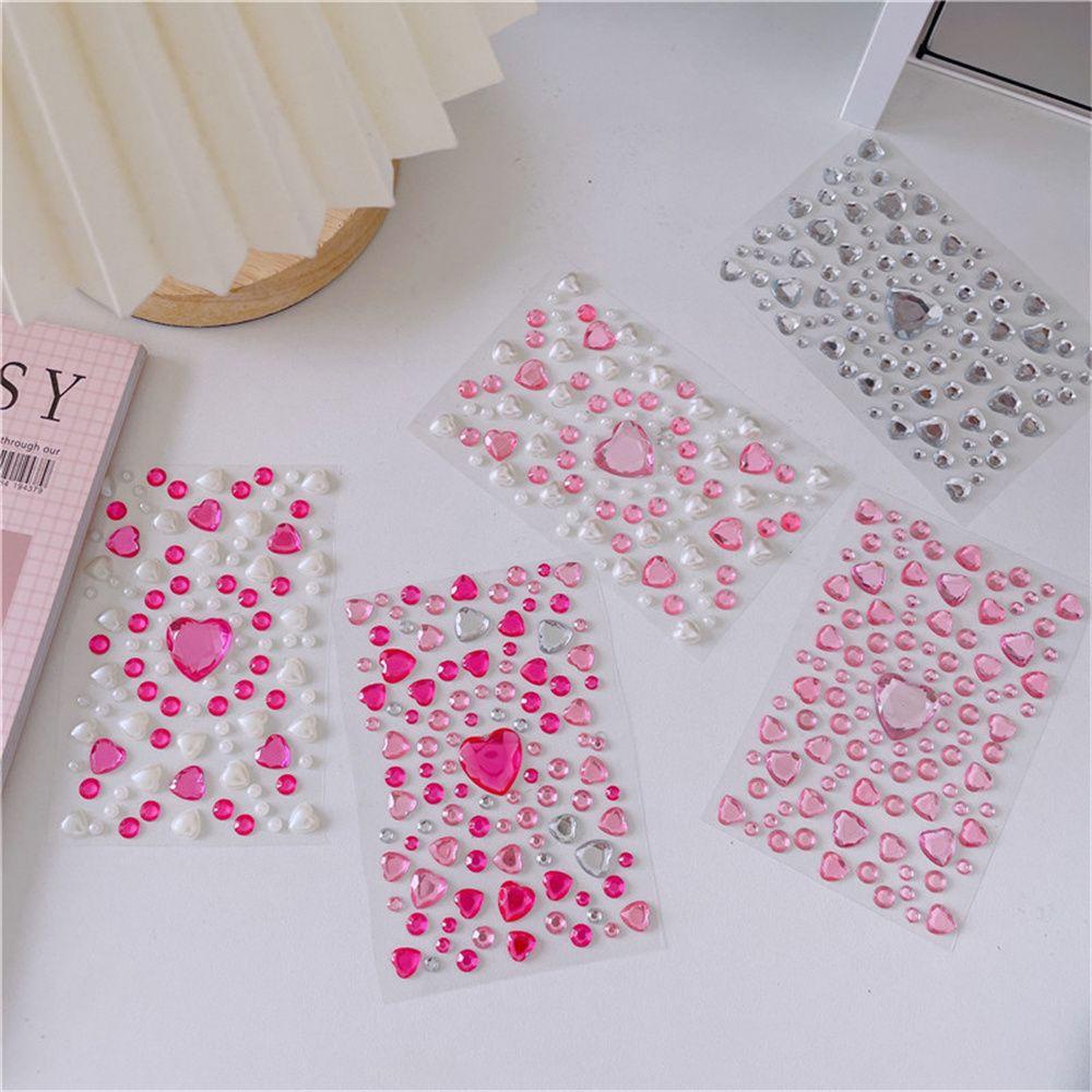Mxbeauty Stiker Hati Untuk Anak Perempuan Untuk Anak Cinta Berlian Ponsel Laptop Craft Stiker DIY Dekorasi 3D Sticker