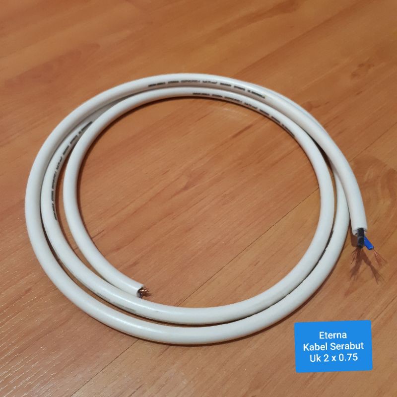 Eterna Kabel Listrik NYMHY | Eterna Kabel Listrik Rambut Isi 2 Meteran | Kabel Eterna Rambut 2x0.75