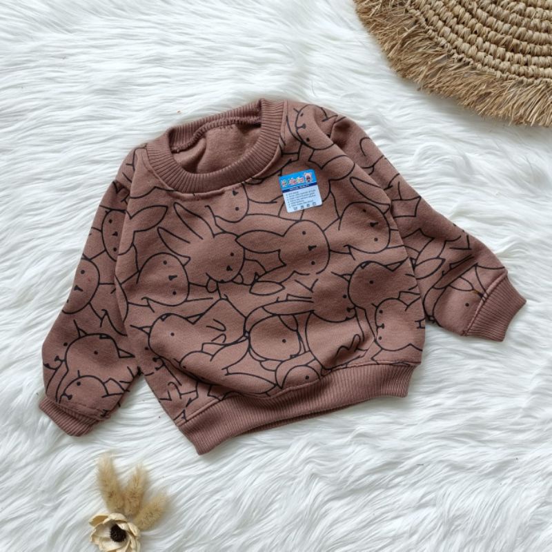 Sweater jaket bayi fleece motif the rabbit 3-12 bulan