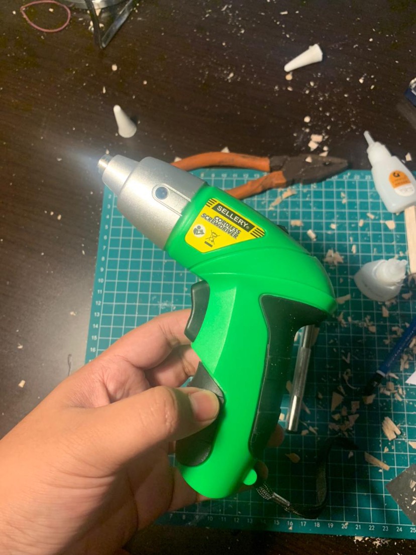 Mesin Bor Mini Cordless Drill 3.6v Orange Bonus Mata Bor Obeng Set Diy