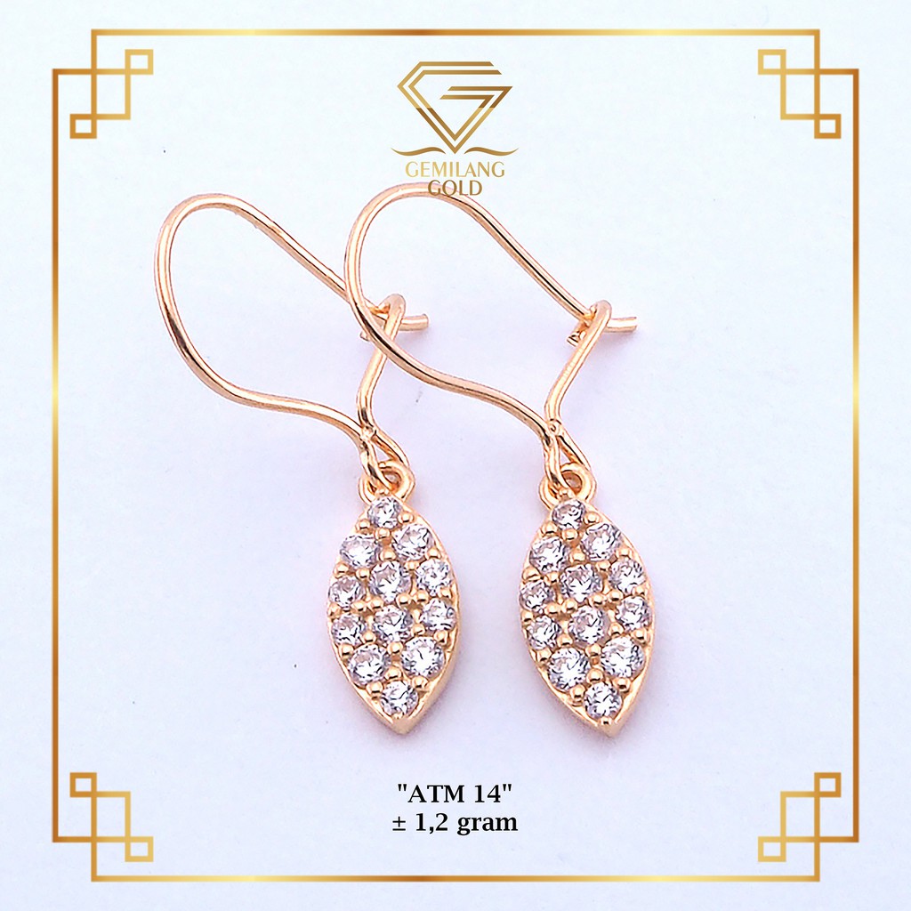 ANTING EMAS ASLI KADAR 300 (6K) ANTING EMAS LUCU & UNIK ANTING WANITA DEWASA KASUAL ANTING CEWEK KOR