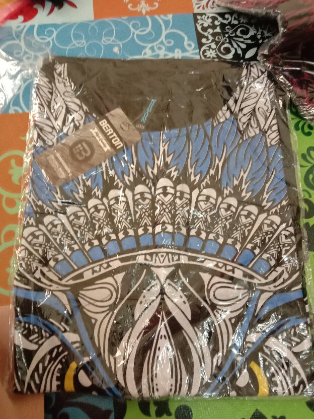 Kaos Laki Laki Murah Kaos Oblong Pria Kaos Lengan Pendek Batik Blue Owl Kaos Sablon Kaos Distro Pria
