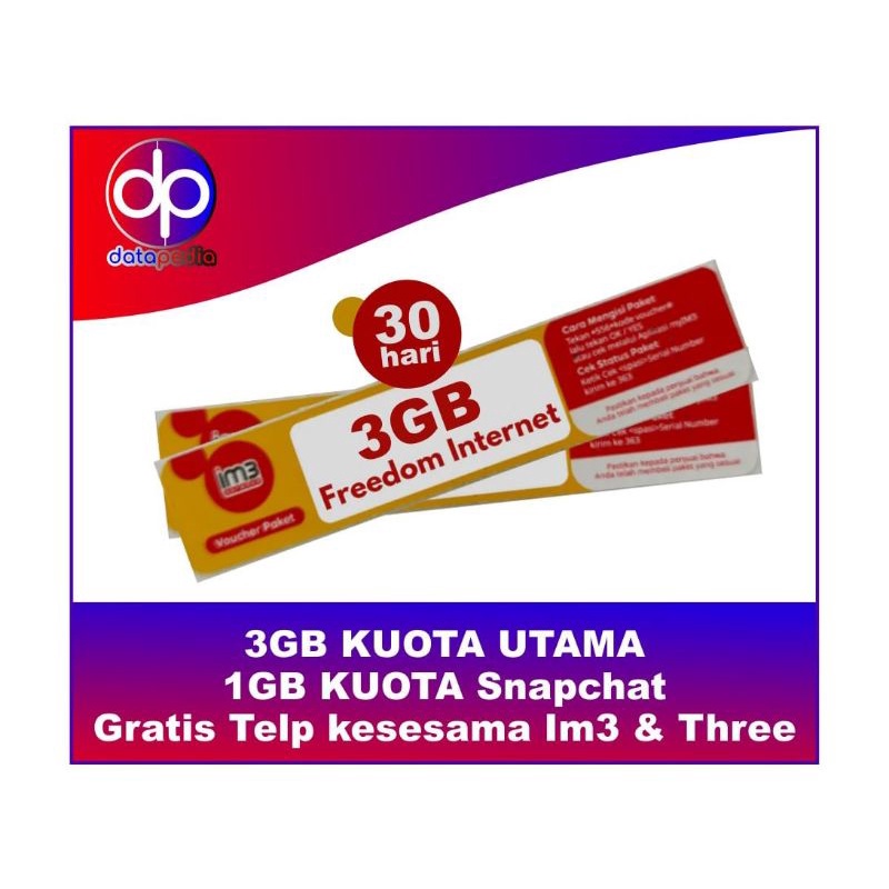 Voucher indosat FI 3GB 30hari