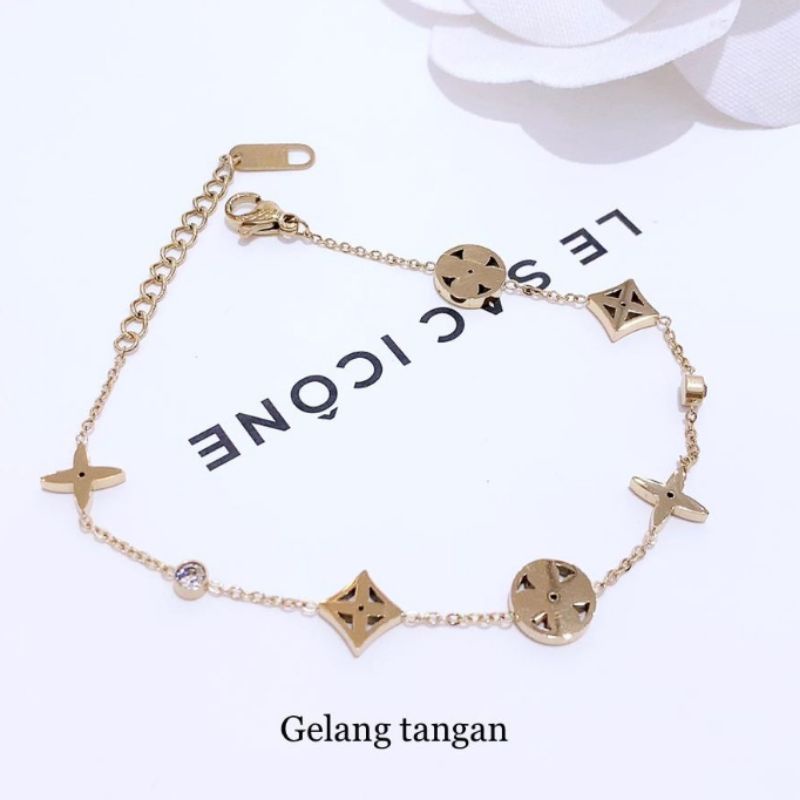 Gelang Titanium asli rosegold Premium Quality Anti karat Bracelet elv Stainless steel ori