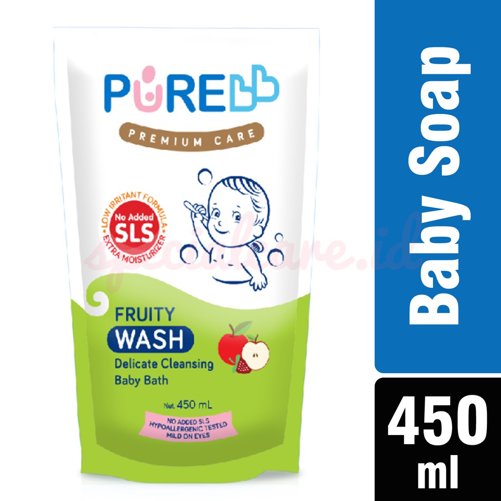 Jual PURE BABY Wash 2 In 1 Fruity 450 Ml Refill Sabun Shampoo Bayi ...