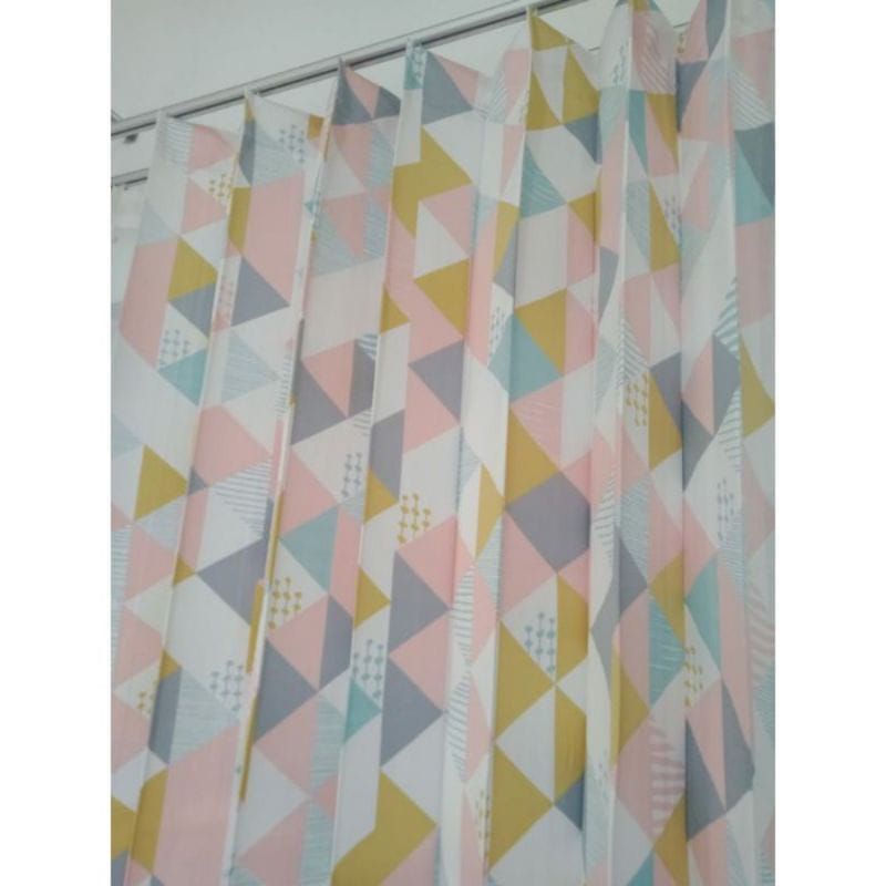 Gorden pitu gorden jendela gorden katun plisket motif kotak