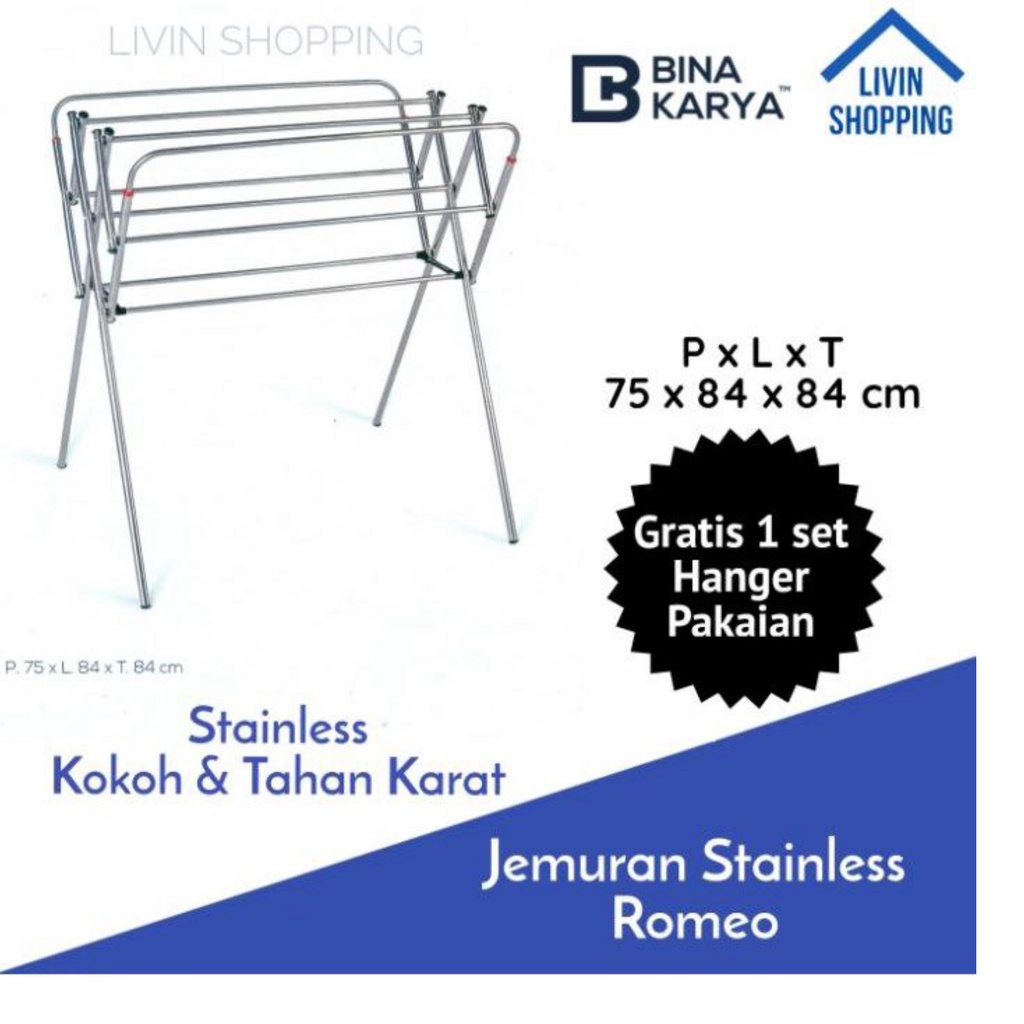 Jemuran / Jemuran Handuk / Jemuran Stainless Steel Romeo Bina Karya