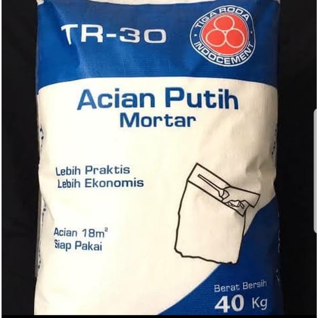 Semen Tiga Roda Mortar Acian Putih TR30 5kg/TR 30/Acian Tigaroda TR-30 Eceran 1 Kantong5 kg