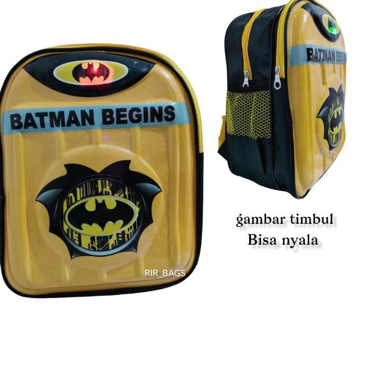 Barang Pilihan.. Tas sekolah anak bantman TK/Tas Batman TK LED/Tas anak Batman LED/Tas anak karakter