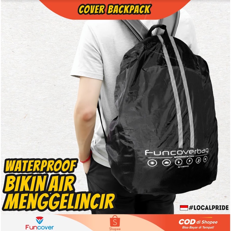 Raincoat Cover Bag Backpack Tas 30L 35L Sarung Backpack Anti Air Polo Tas Punggung Sekolah Laptop